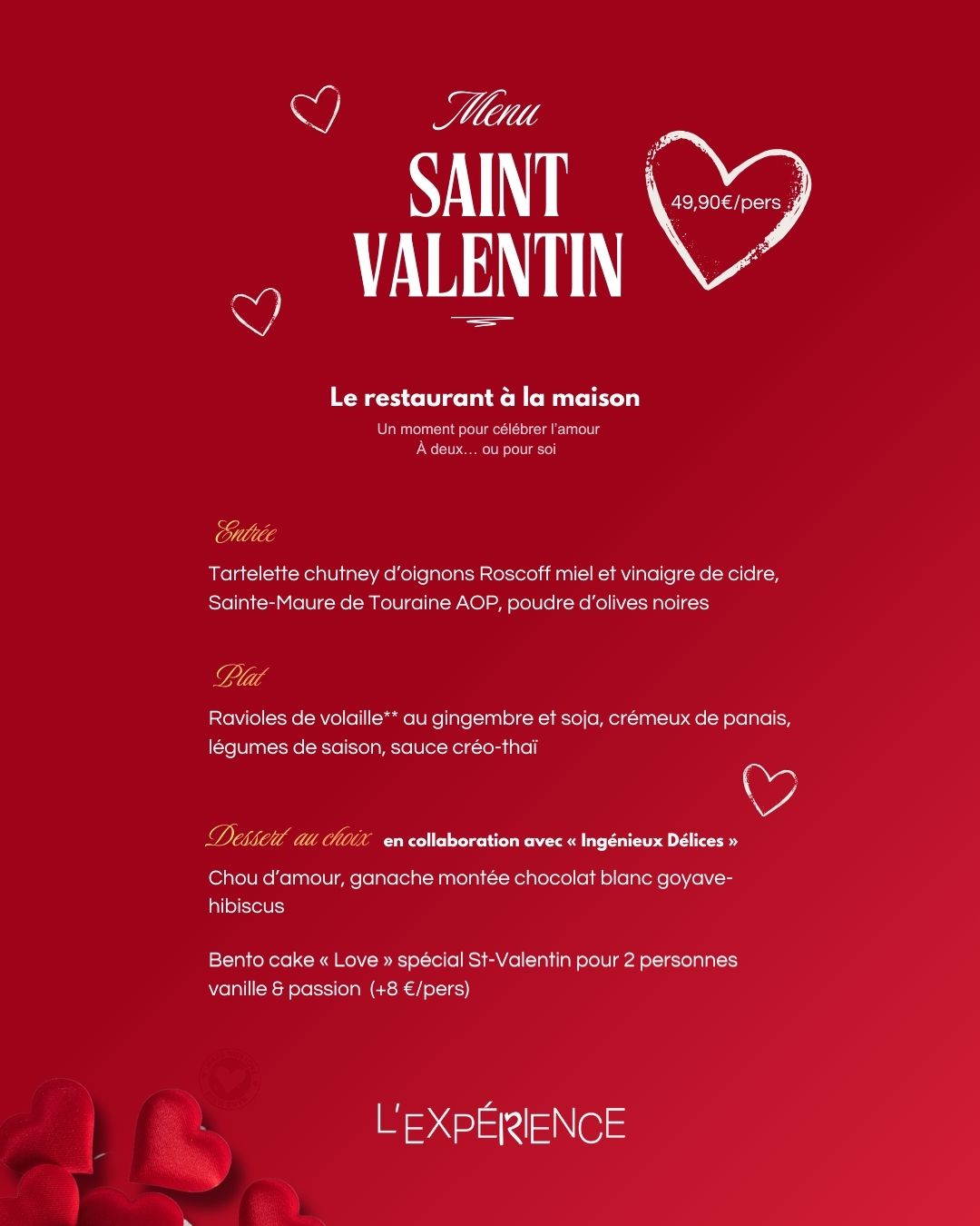 Menu Saint-Valentin 2026